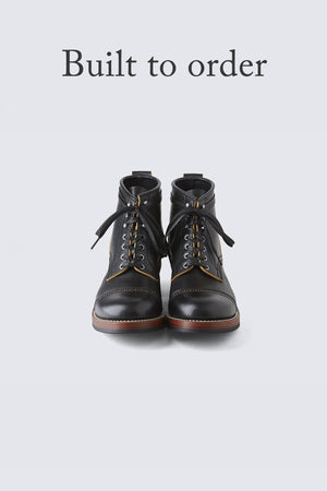 BUILT TO ORDER - AB-02C STEERHIDE CAP TOE LACE-UP BOOTS